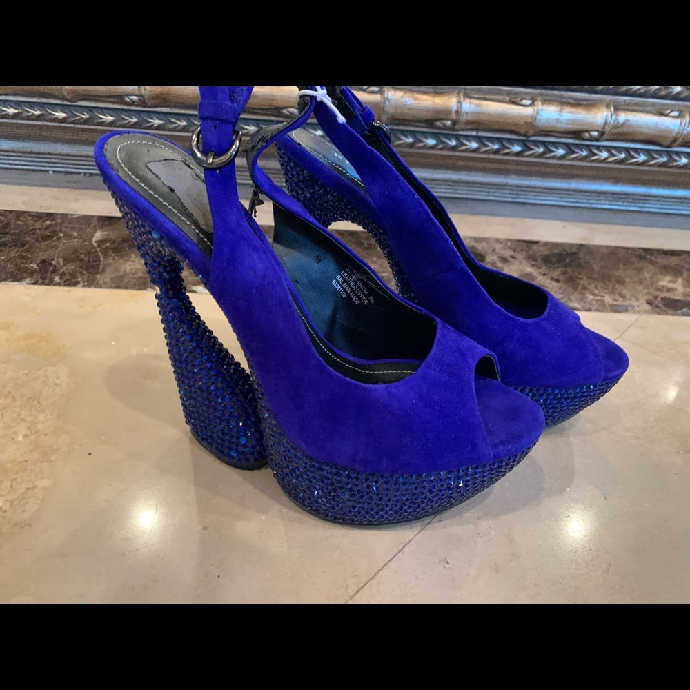 Pleaser Cobalt Blue Rhinestone Heels